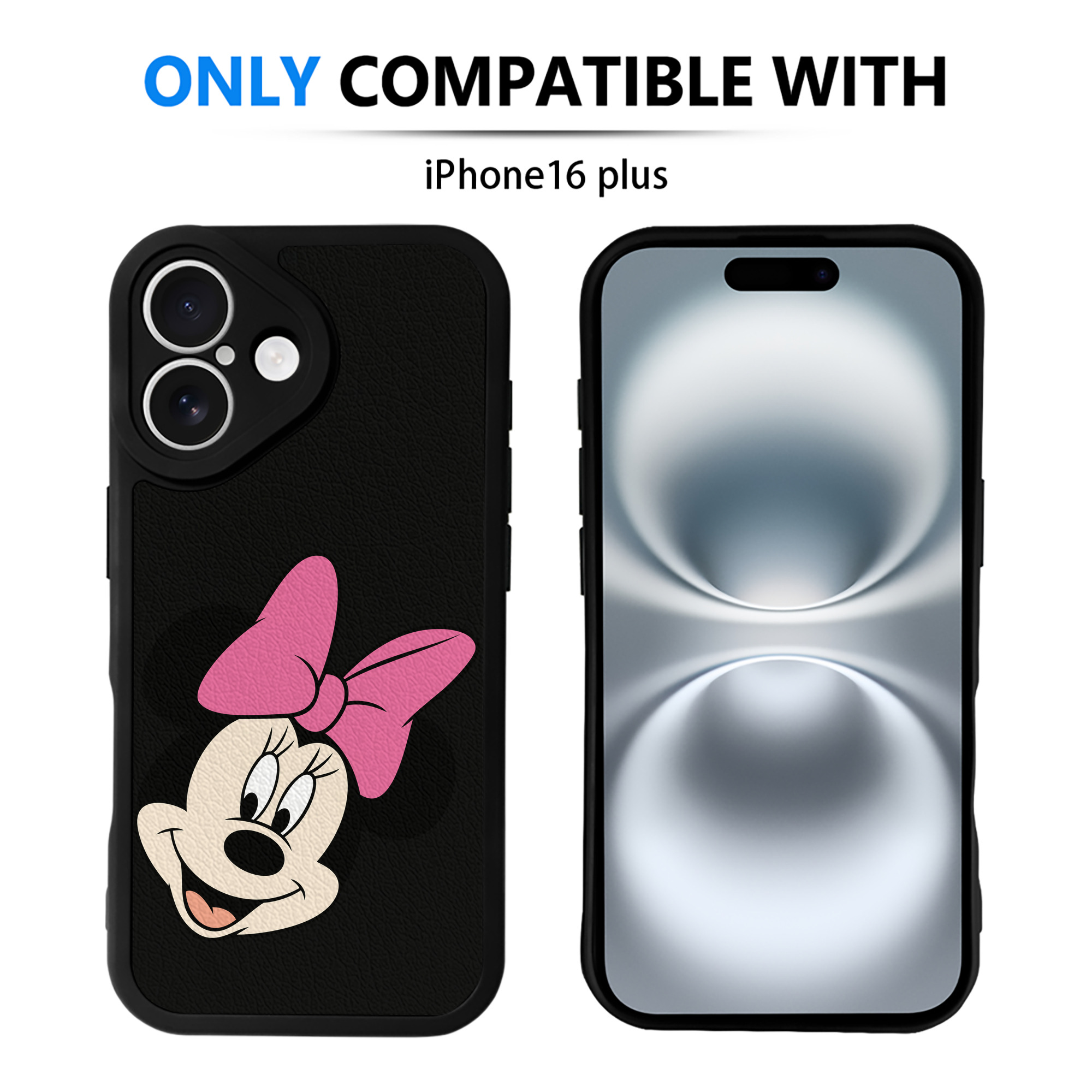 （画像用） ミッキーマウス Mickey Mouse 【iPhone 16シリーズ対応】シリコンスマホケース（レザー調） 材質：シリコン